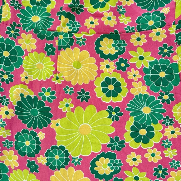 Glamorous Pink Green Yellow Size 8 Dress Floral Tie Back Square Neck Side Split - Picture 10 of 13